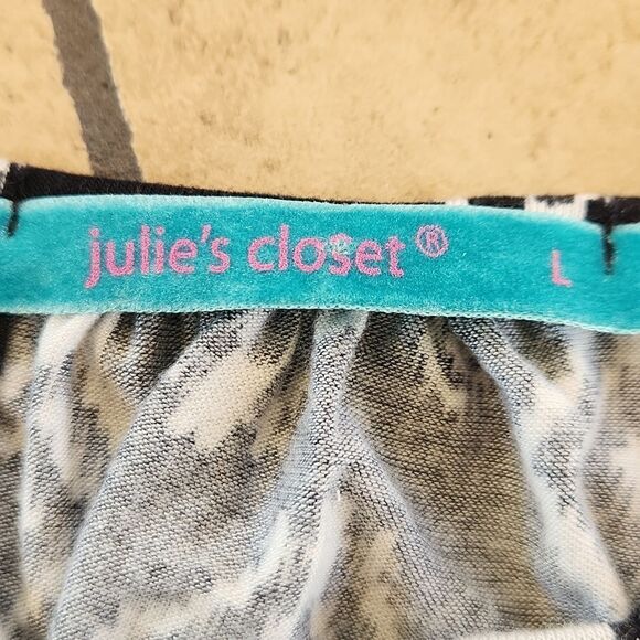 Julie's Closet women's large black white fringed boho spaghetti strap cr… - Picture 5 of 6